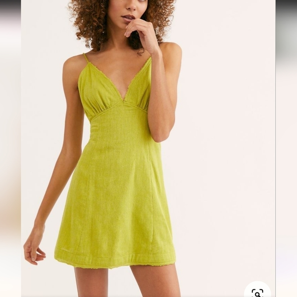 Free People Turnin Heads Mini Dress Size Extra Small Bratz Green - Picture 1 of 11